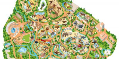 Kaart van Madrid dierentuin
