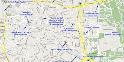 Kaart van het centrum van Madrid, Spanje