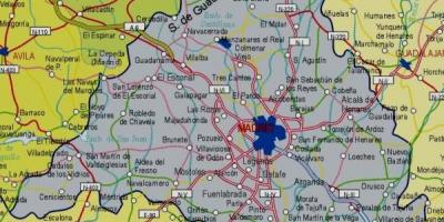 Een kaart van Madrid