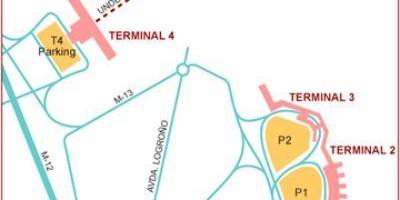 Madrid-airport terminal kaart