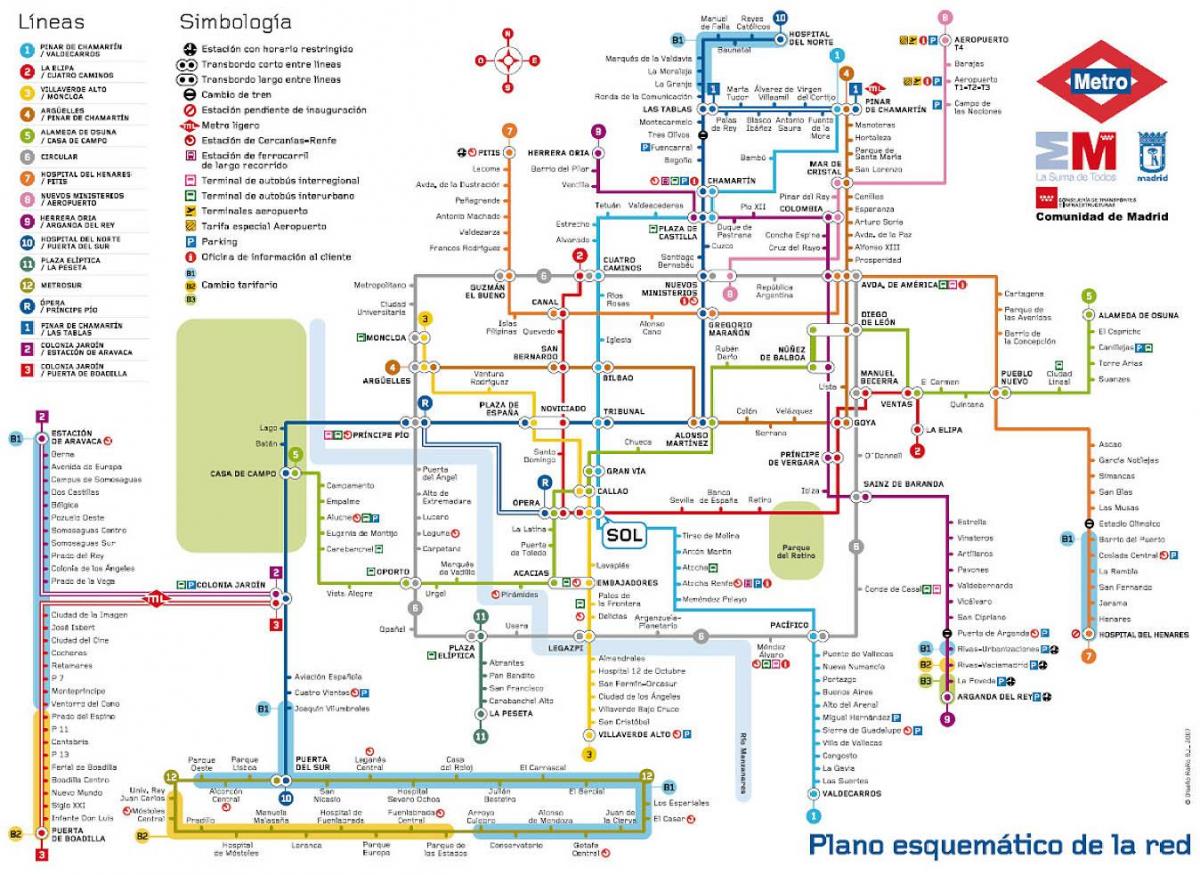 Madrid metro kaart