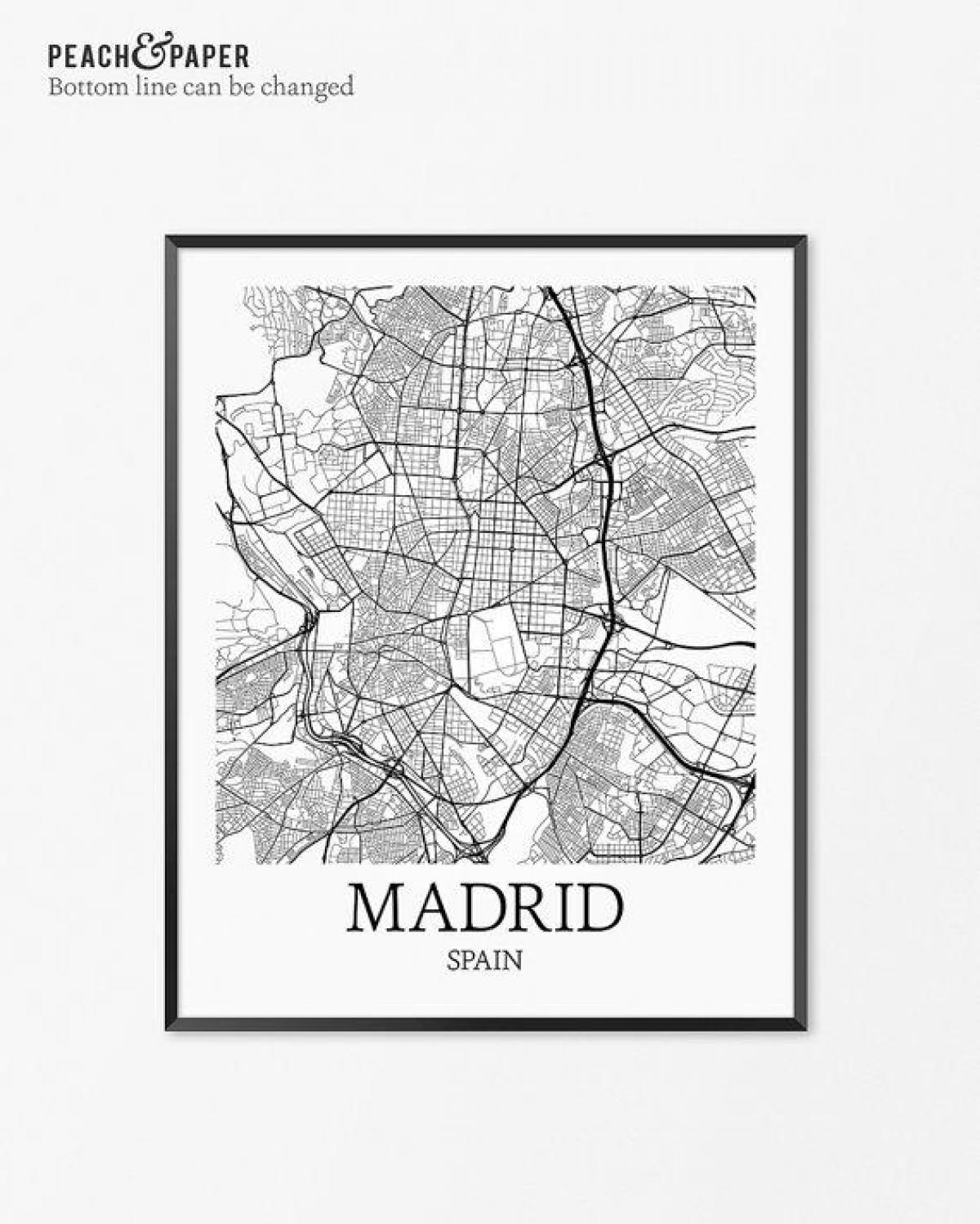 kaart van Madrid kaart poster