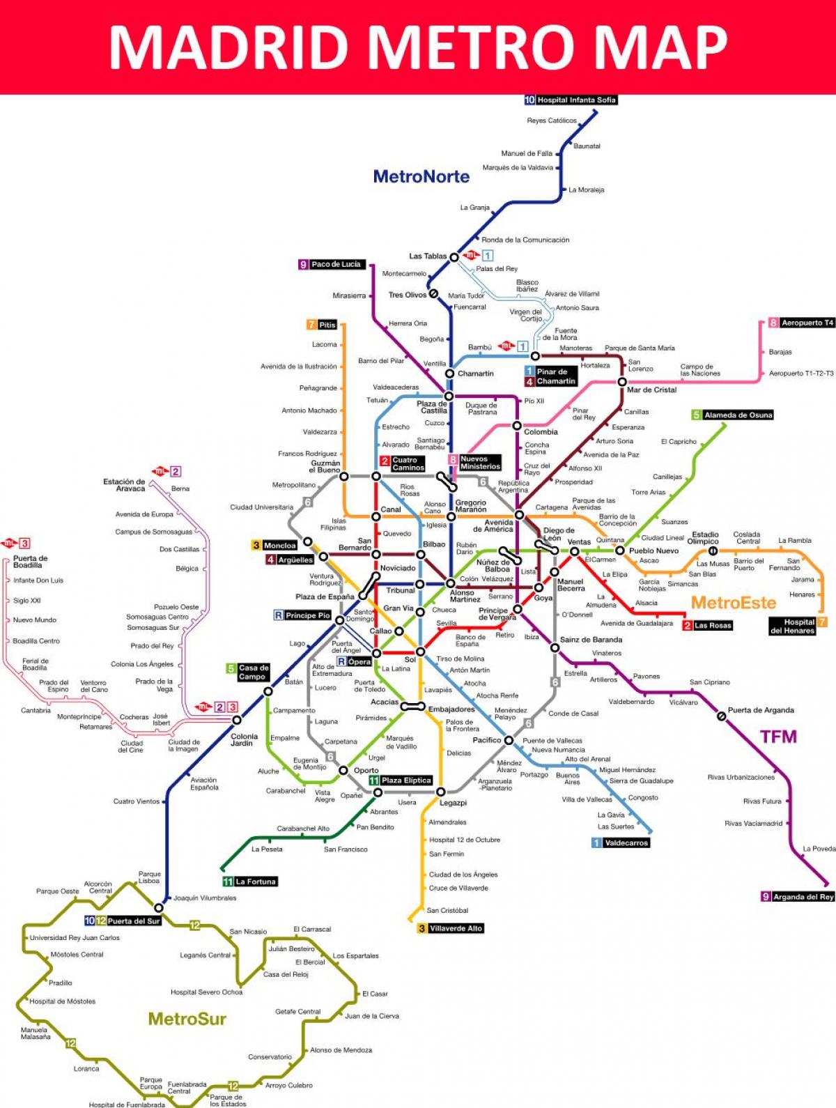 metro de Madrid kaart bekijken