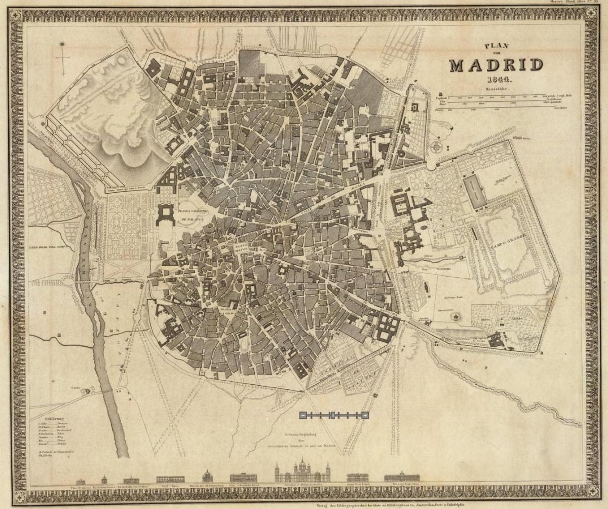 kaart van Madrid oude stad