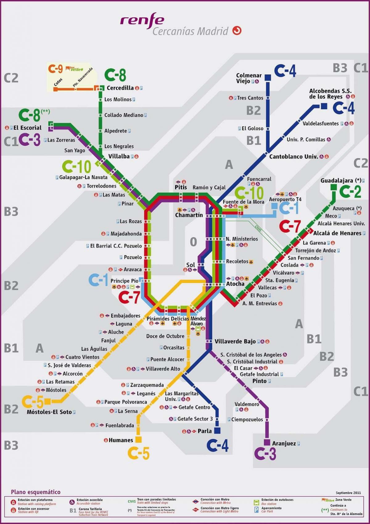 Madrid-rail kaart
